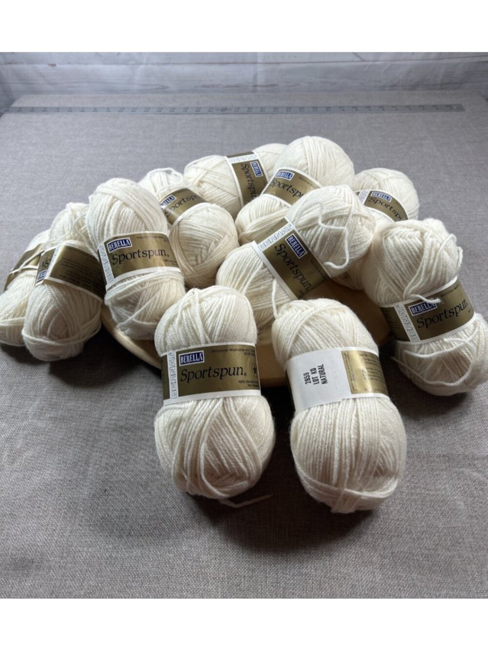New 9 + Bernat Berella Sportspun Yarn 2859 Lot KO Natural Off White 100% Acrylic